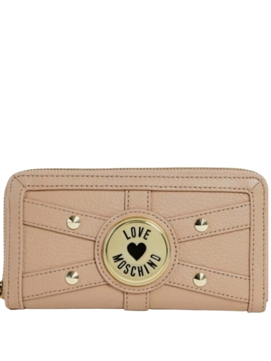 Moschino Handbags - NEW! MOSCHINO Tan/Taupe Leather Studded Wallet.